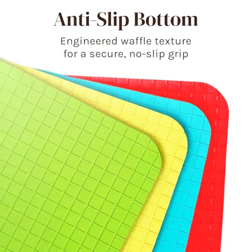 4 Piece Flexible Plastic Cutting Boards for Kitchen (4 Count)