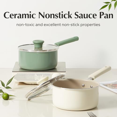 Ceramic Nonstick Saucepan with Lid