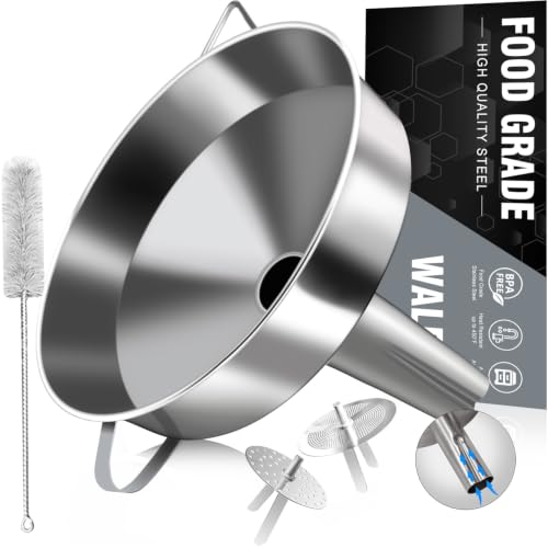 Extra Large Stainless Steel Funnel with Venting Slot