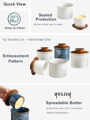 Cow Butter Crock with Lid for Countertop