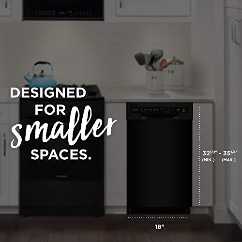 18 in. ADA Compact Front Control Dishwasher in Black with Dual Spray Arms