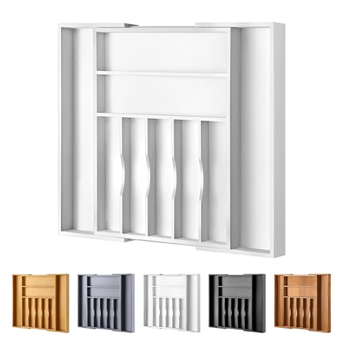 Large Premium Bamboo Silverware Organizer