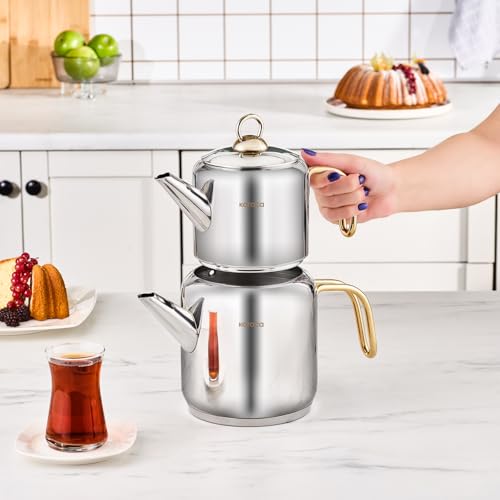 New Mira Turkish Tea Set for Stovetop