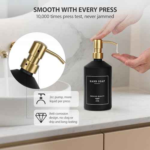 Black Glass Kitchen Hand and Dish Soap Dispenser Set (2 Count)