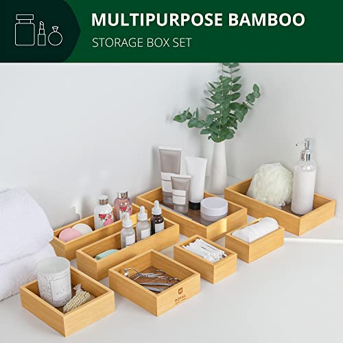 Bamboo Jewelry Organizer Box & Chests Set (8 Count)