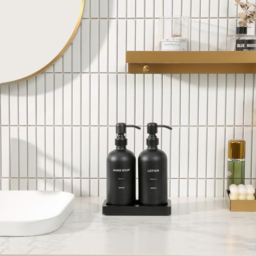 Black Soap Dispenser Bathroom Set (2 Count)