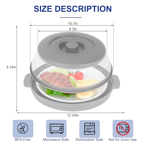 10.7 Inch Microwave Food Cover with Heat Insulation Mat