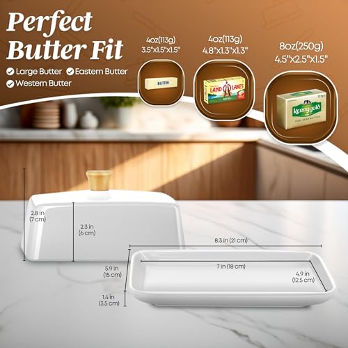 Extra Large Ceramic Butter Dish with Lid