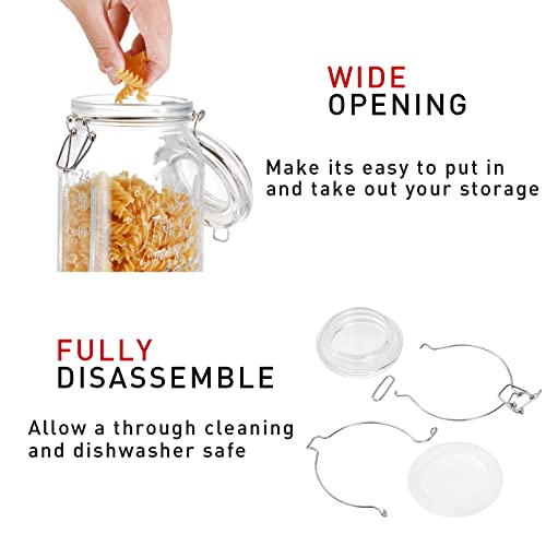 4 Pack Clear Wide Mouth Glass Mason Jars with Airtight Clamp Lids (4 Count)