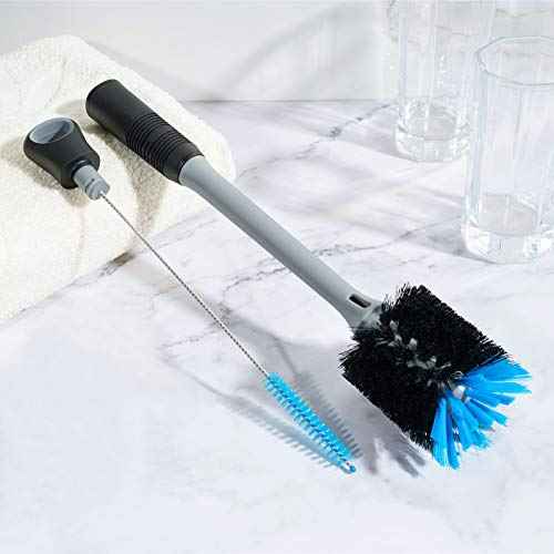 2-in-1 Bottle Brush and Straw Cleaner Brush, Black, 2 Pack (2 Count)