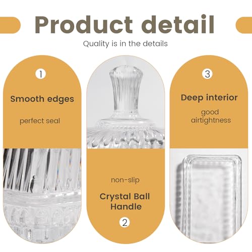 Modern Fancy Clear Glass Vintage Butter Dish with Lid for Countertop
