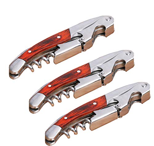 Professional Waiter Corkscrew Wine Key for Bartenders Set of 3 (3 Count)