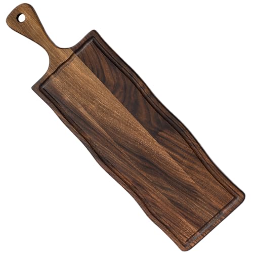 Elegant Walnut Wood Long Serving Board with Handle