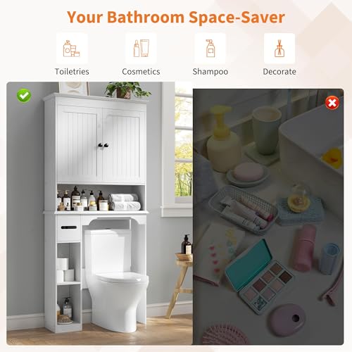 23.6 Inches Wide Toilet Rack with Over The Toilet Storage Cabinet