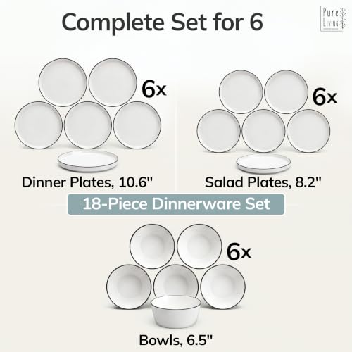 18 Piece White Dinnerware Set for 6 (18 Count)