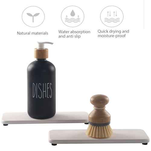 2Pcs Stone Soap Trays Water Absorbing Diatomite Coaster (2 Count)