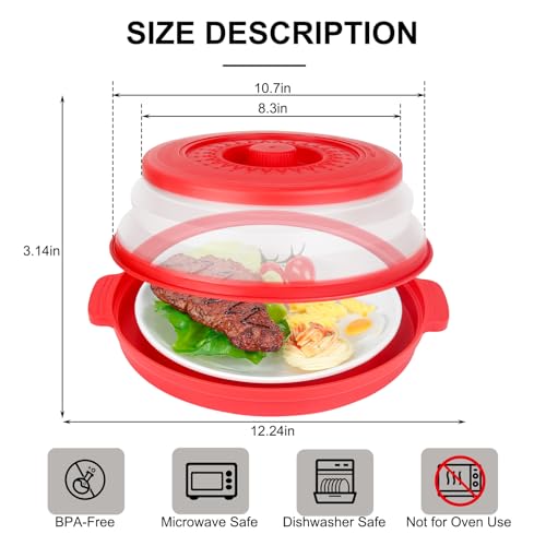 10.7 Inch Microwave Food Cover with Heat Insulation Mat
