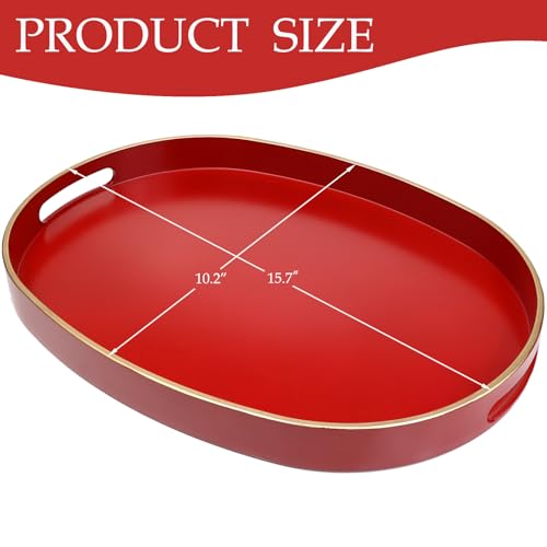 Red Plastic Serving Tray for Ottoman