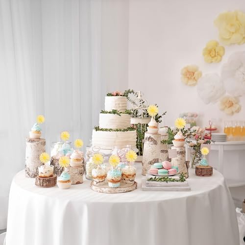 24Pcs Daisy Cupcake Toppers Daisy Flower Party Picks Spring Daisy Toothpicks Chrysanthemum Food Picks Girls Baby Shower Birthday Wedding Party Decorations Yellow (24 Count)