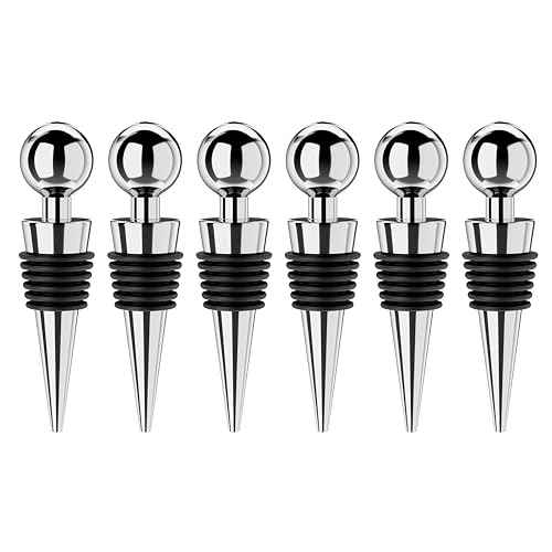 Wine Stoppers for Wine Bottles 6Pcs Vacuum Wine Bottle Stopper with Silicone Reusable Wine Corks (3 Count)