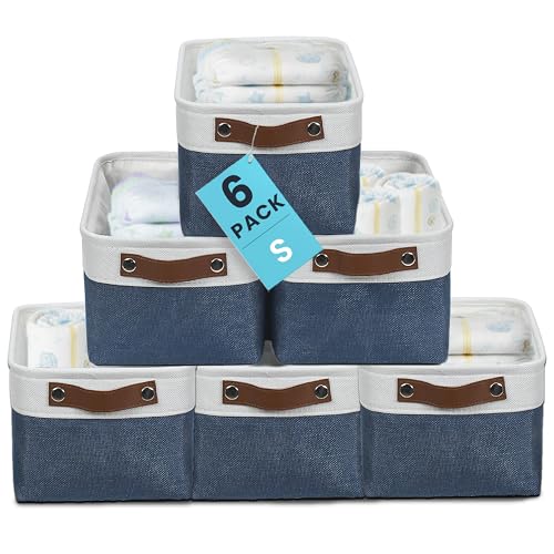 12x8in Canvas Storage Baskets (6 Count)