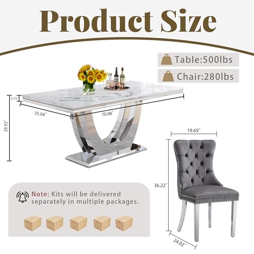 Marble Dining Table Set for 4