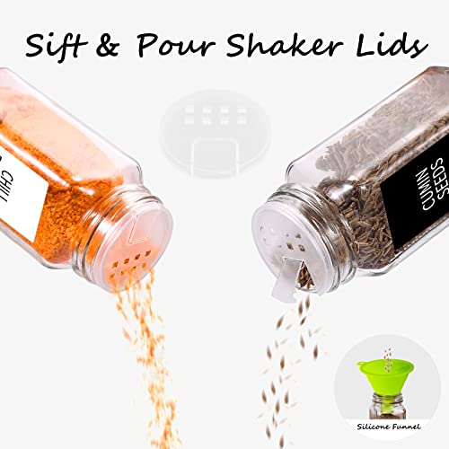 25 Pack Glass Spice Jars with Labels
