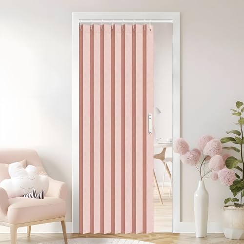 Doorway Curtains Accordion Pink Curtains for Girls' Room Door