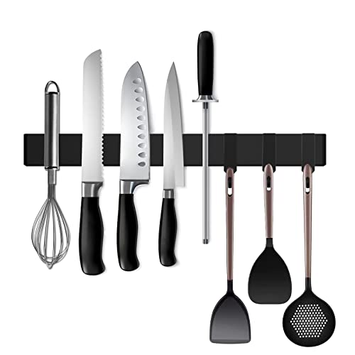 Black Magnetic Knife Strip for Refrigerator