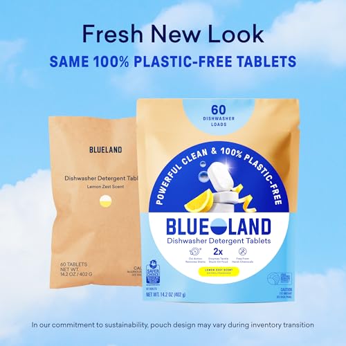 100% Plastic Free Dishwasher Detergent Tablets Set (60 Count)