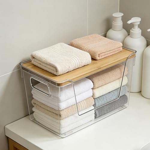 4 Set Potato And Onion Storage Bins with Bamboo Lid
