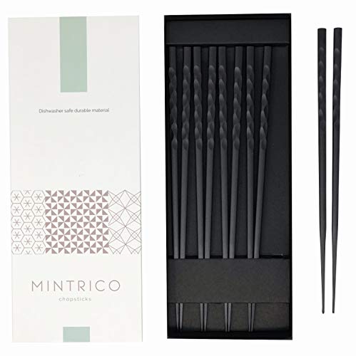 Reusable Luxury Japanese Style Chopsticks 5 Pair Set Dishwasher Safe (5 Count)