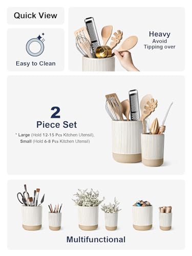 Ceramic Kitchen Utensil Holder Set of 2 (2 Count)