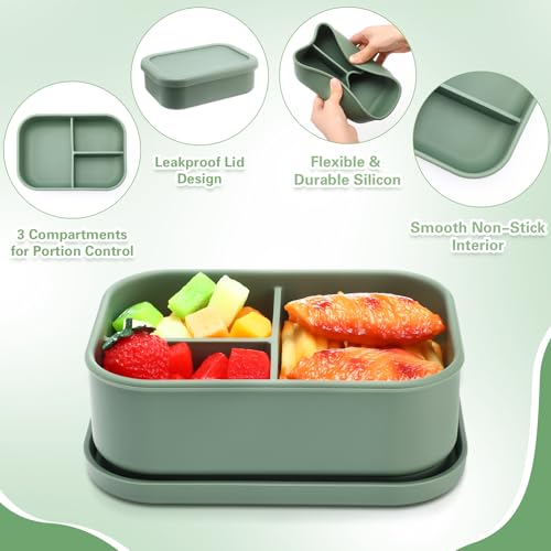 6 Pcs Silicone Bento Box (6 Count)