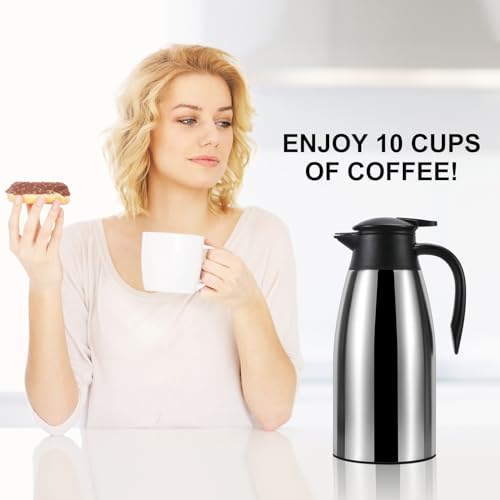 ThermoCafe 70 Oz Double Walled Vacuum Insulated Stainless Steel Carafe