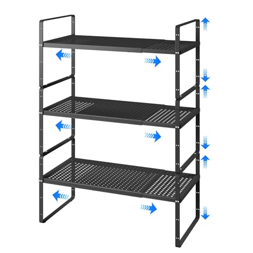 Expandable Kitchen Shelf Organizers (3 Count)
