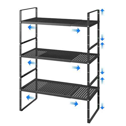 Expandable Cabinet Shelf Organizers (3 Count)