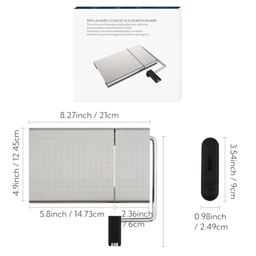 Replaceable Wire Cheese Slicer with Board and Measuring Grids