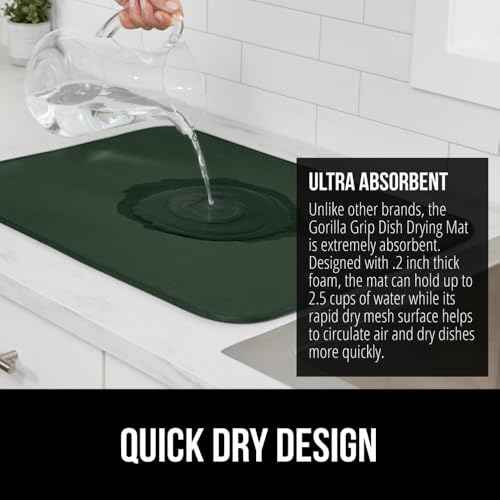 Ultra Absorbent Microfiber Dish Drying Mat (2 Count)