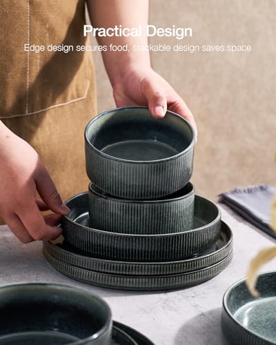 Star Stoneware Dinnerware Sets with Pasta Bowls (24 Count)