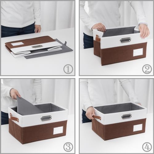 Foldable Storage Bins with Handles [3 (3 Count)