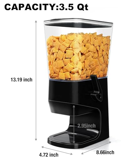 Cereal Dispenser Countertop Wath Bowls and Spoons（Black 2 pack ） (2 Count)