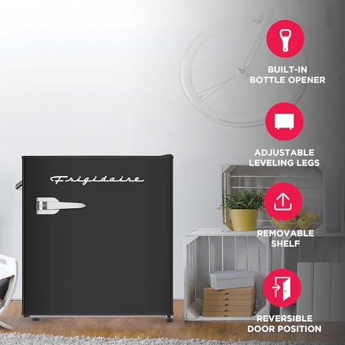 Black Retro Mini Refrigerator