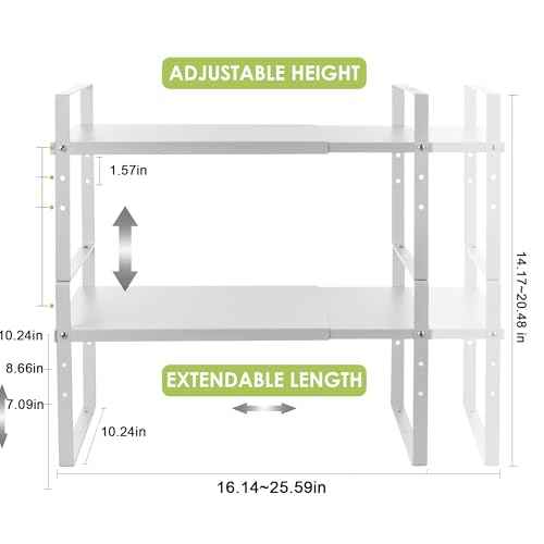 Expandable Cabinet Shelf Organizer Rack (2 Count)
