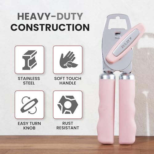 Heavy Duty Stainless Steel Can Opener Manual with Bottle Opener
