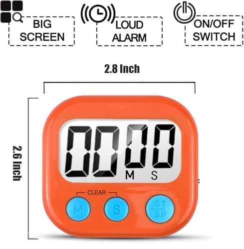 Digital Kitchen Timers for Cooking (6 Count)