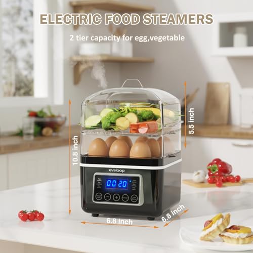 2 Tiers Electric Food Steamer for Cooking (2 Count)