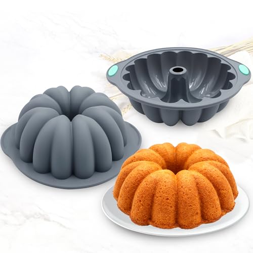 4 Pieces Silicone Fluted Tube Cake Pans