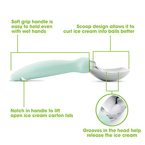 Stainless Steel Ice Cream Scoop with Soft Grip Handle