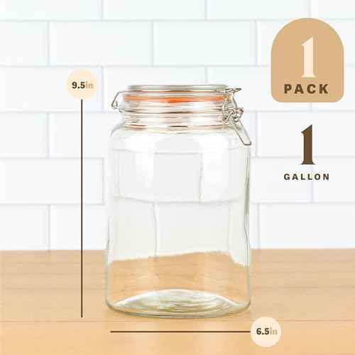 Large 1 Gallon Glass Mason Jar Extra Wide